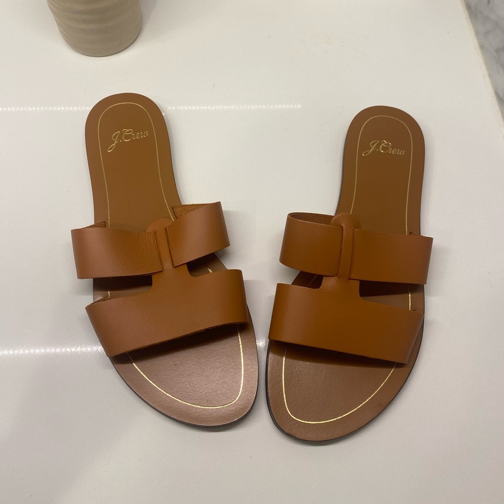 NWT J. Crew Tan Leather Sandals